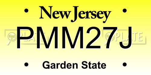 PMM27J New Jersey License Plate