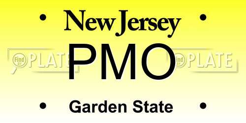 PMO New Jersey License Plate
