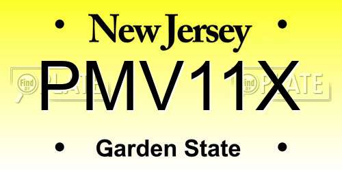 PMV11X New Jersey License Plate