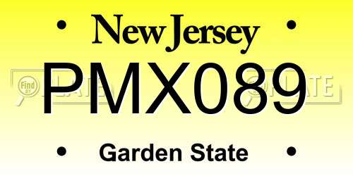 PMX089 New Jersey License Plate