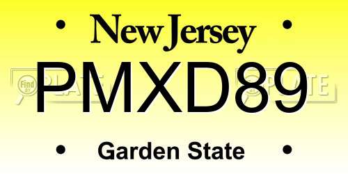 PMXD89 New Jersey License Plate