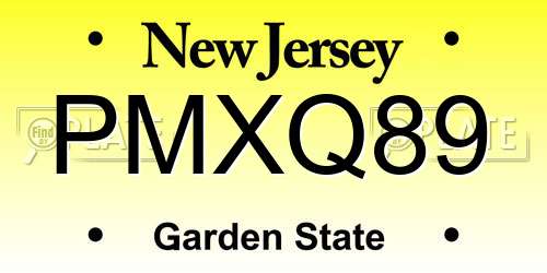 PMXQ89 New Jersey License Plate
