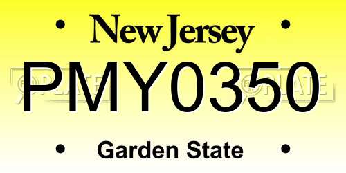 PMY0350 New Jersey License Plate