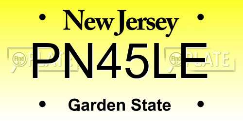 PN45LE New Jersey License Plate