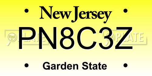 PN8C3Z New Jersey License Plate