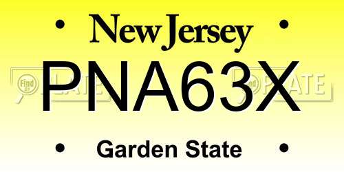 PNA63X New Jersey License Plate