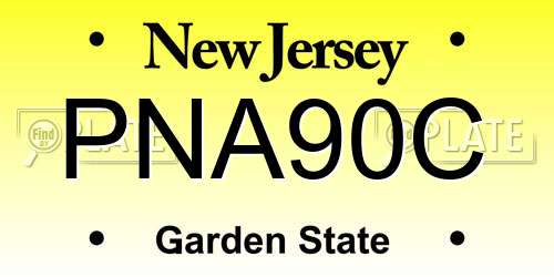 PNA90C New Jersey License Plate