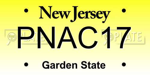PNAC17 New Jersey License Plate