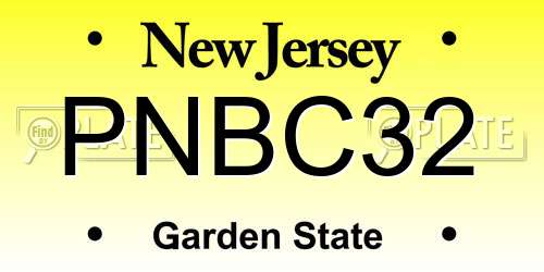 PNBC32 New Jersey License Plate