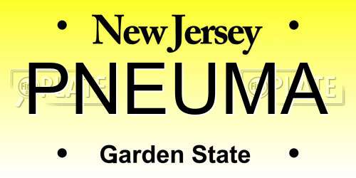 PNEUMA New Jersey License Plate
