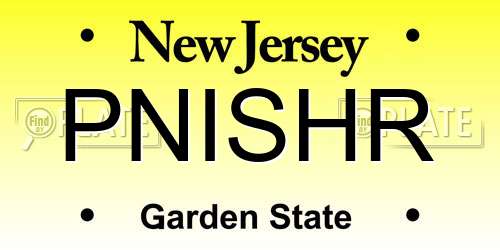 PNISHR New Jersey License Plate