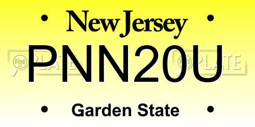 PNN20U New Jersey License Plate