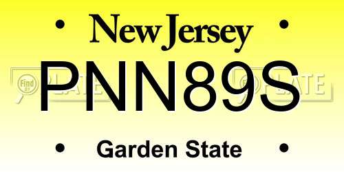 PNN89S New Jersey License Plate