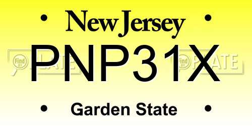 PNP31X New Jersey License Plate