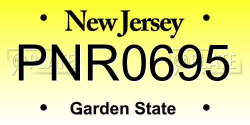 PNR0695 New Jersey License Plate