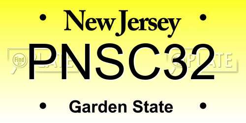 PNSC32 New Jersey License Plate