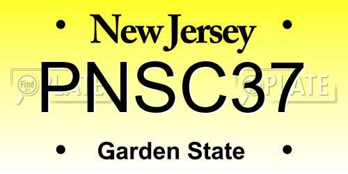 PNSC37 New Jersey License Plate