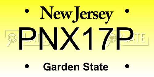 PNX17P New Jersey License Plate