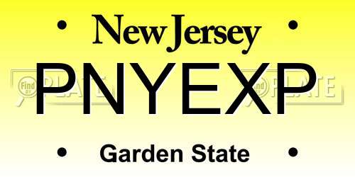 PNYEXP New Jersey License Plate
