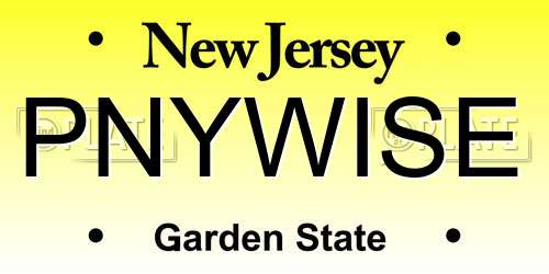 PNYWISE New Jersey License Plate