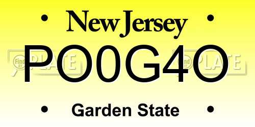 PO0G4O New Jersey License Plate