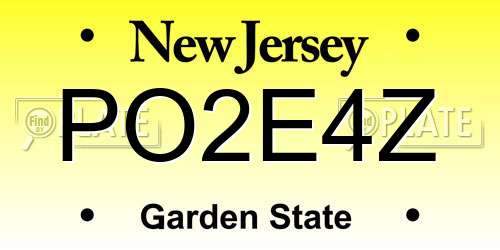 PO2E4Z New Jersey License Plate