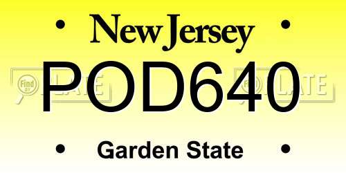 POD640 New Jersey License Plate