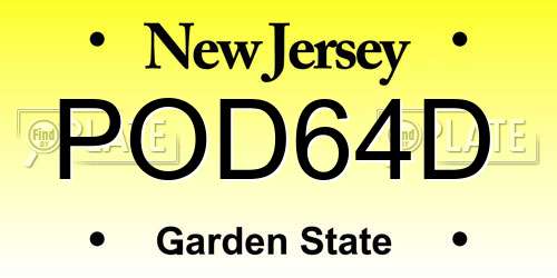 POD64D New Jersey License Plate