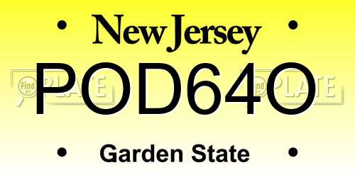 POD64O New Jersey License Plate