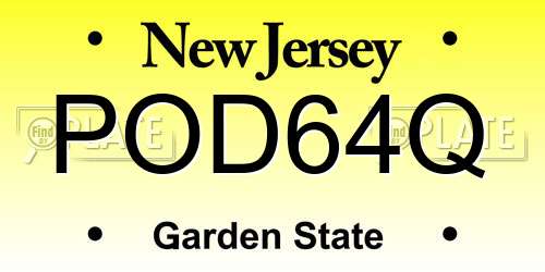 POD64Q New Jersey License Plate