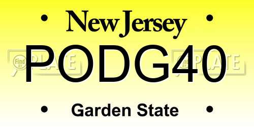 PODG40 New Jersey License Plate