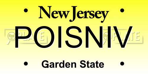 POISNIV New Jersey License Plate