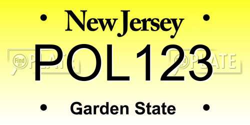 POL123 New Jersey License Plate