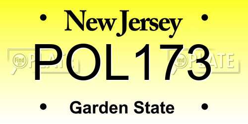 POL173 New Jersey License Plate
