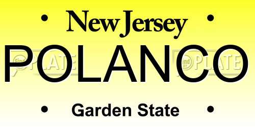 POLANCO New Jersey License Plate