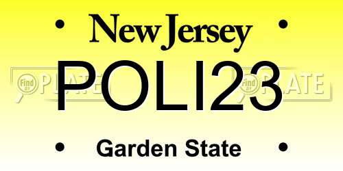 POLI23 New Jersey License Plate