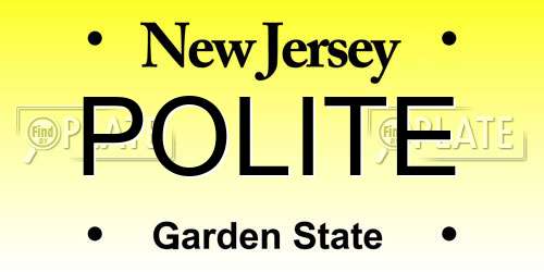 POLITE New Jersey License Plate