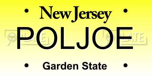 POLJOE New Jersey License Plate