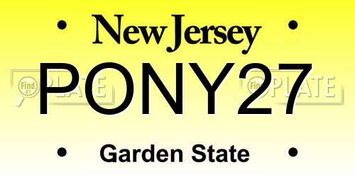PONY27 New Jersey License Plate