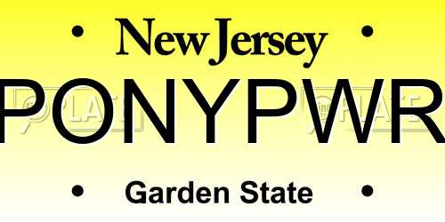 PONYPWR New Jersey License Plate