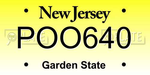 POO640 New Jersey License Plate