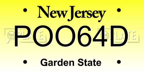 POO64D New Jersey License Plate