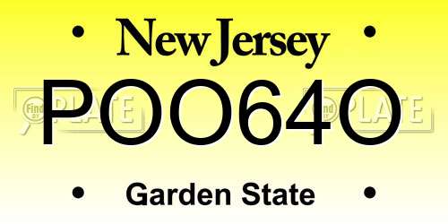 POO64O New Jersey License Plate