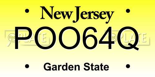 POO64Q New Jersey License Plate