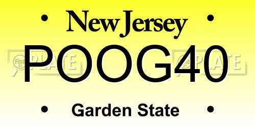 POOG40 New Jersey License Plate