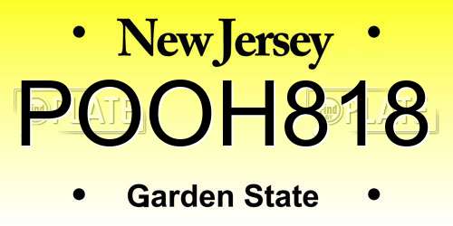 POOH818 New Jersey License Plate