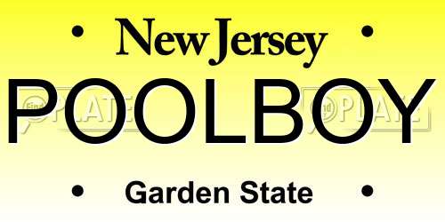 POOLBOY New Jersey License Plate