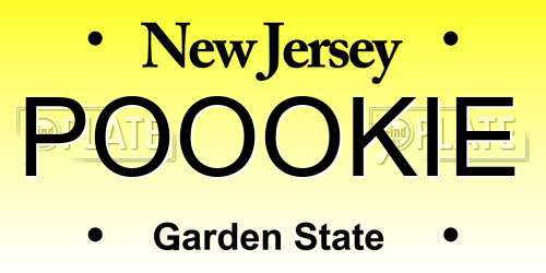 POOOKIE New Jersey License Plate