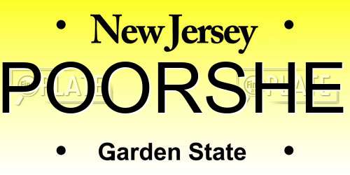 POORSHE New Jersey License Plate