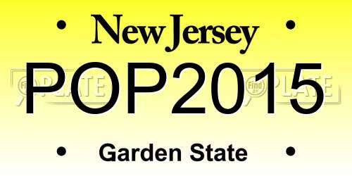 POP2015 New Jersey License Plate